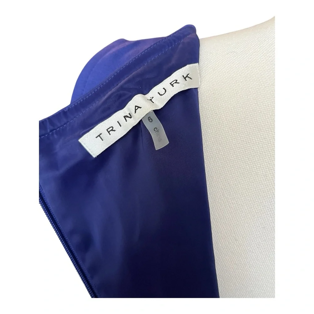 Trina Turk Royal Blue Colorblock‎ Sheath Dress | Size 6 - Picture 4 of 7